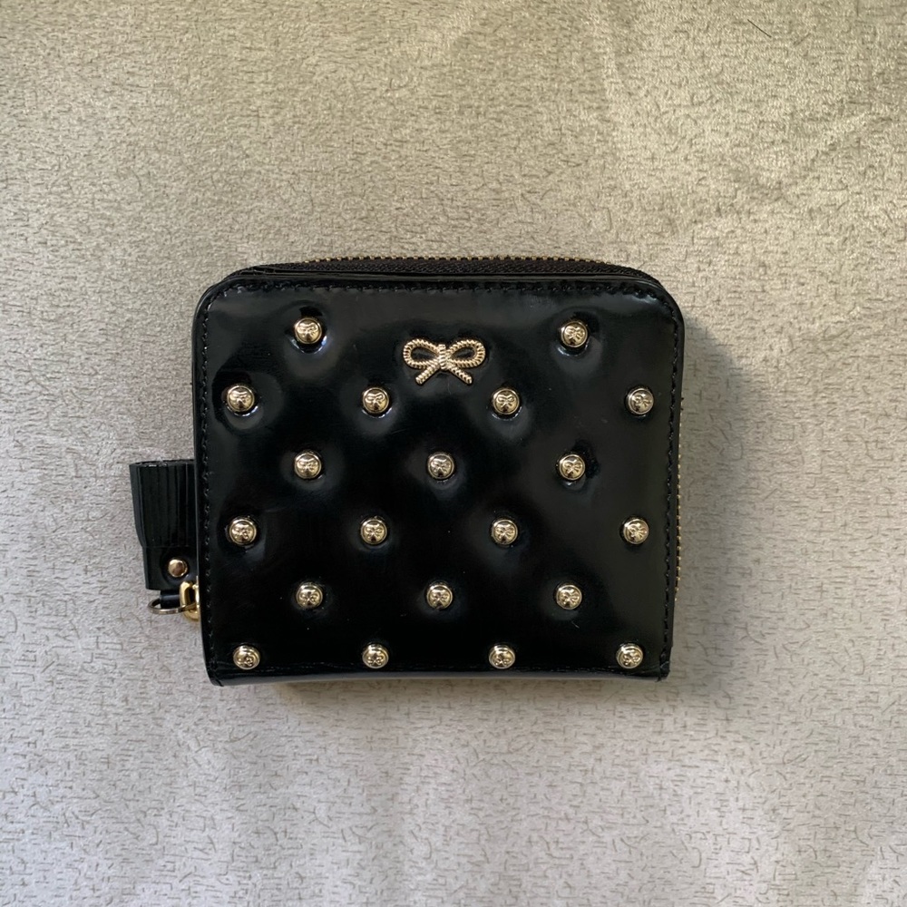 Authentic Anya Hindmarch Black Studded Wallet
